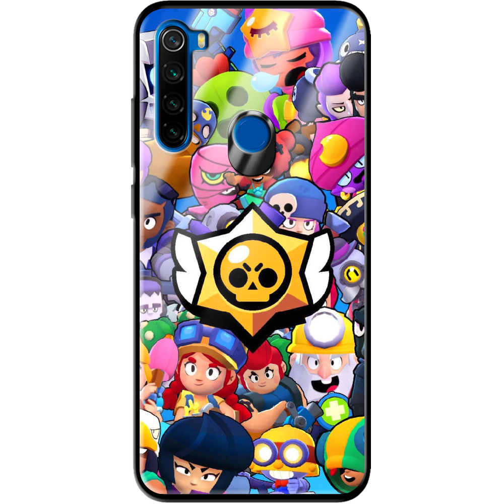 Чехол Boxface Xiaomi Redmi Note 8T Brawl Stars Черный силикон со стеклом (38532-up2389-39410)