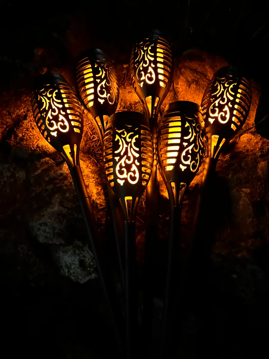 Вуличний світильник «Факел» на сонячній батареї з імітацією вогню 51 Led - фото 2