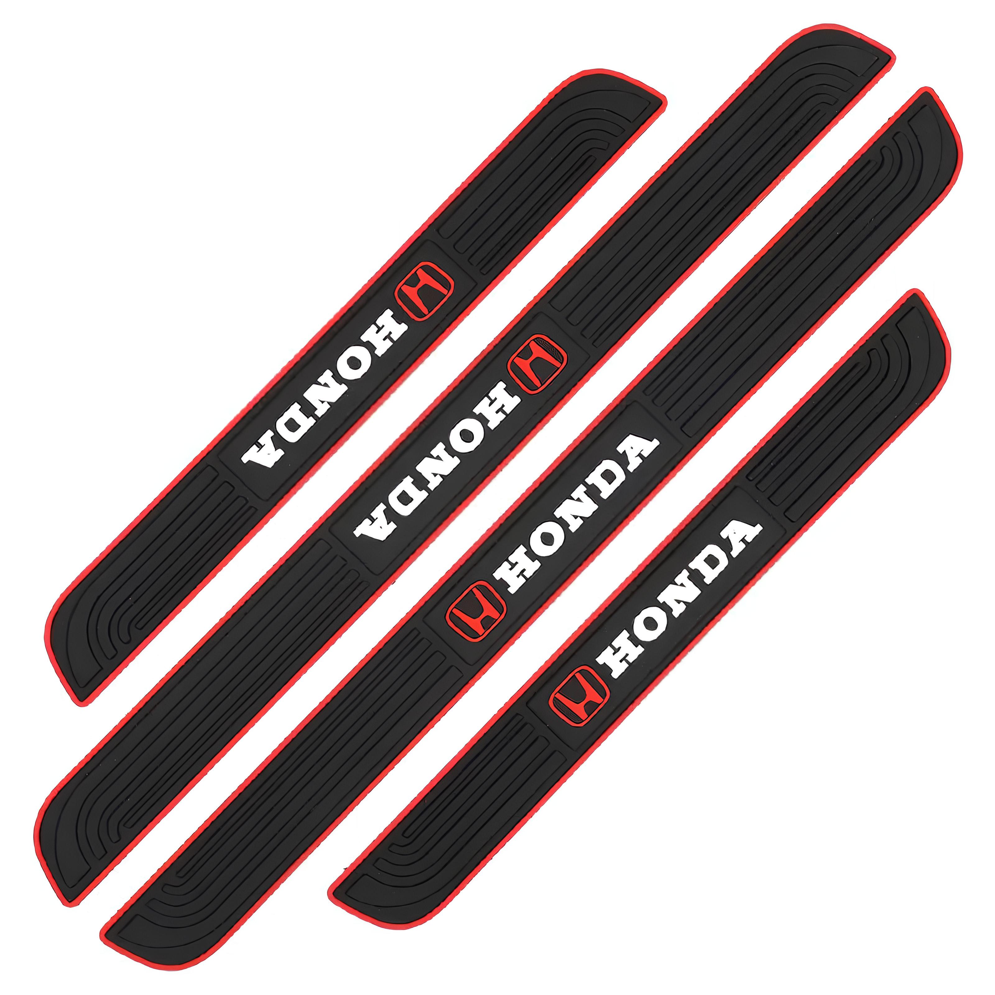 Резиновые брендированные защитные накладки на пороги для авто 4 шт. Honda Черный (1088655475)