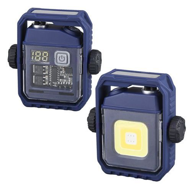 Фонарь многофункциональный D68-COB зажигалка/Power indicator/Li-Ion/USB-C Blue - фото 2