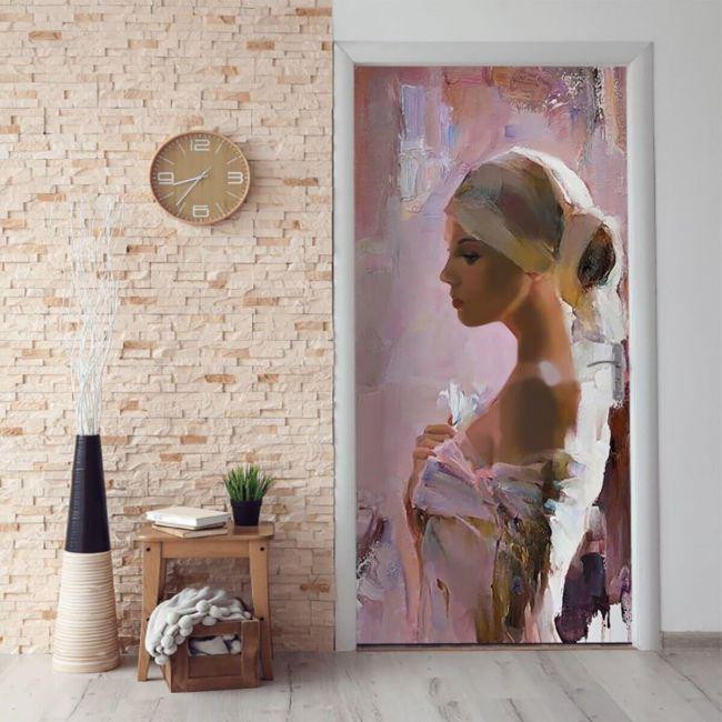 Наклейка интерьерная на двери Sticker Wall SW-00000921 Картина девушки 104х210 см