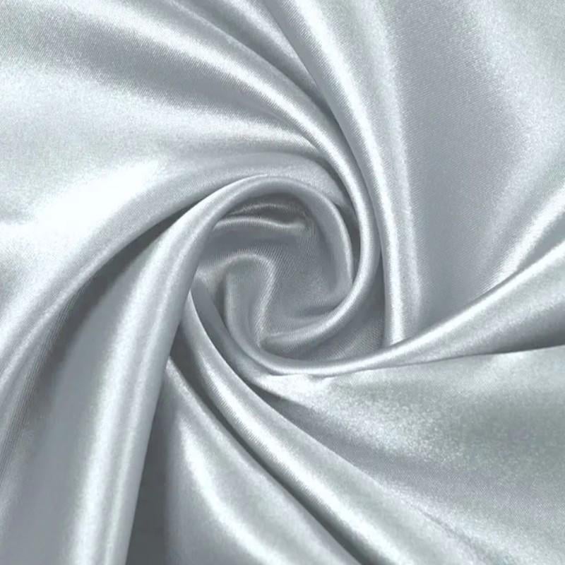 Тканина атлас LuxFabric 115 г/м² 1,5 м 1 м Сріблястий (ТП1501а00)