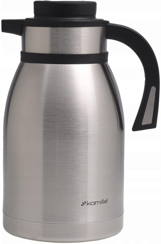 Термос Kamille конференция с вакуумной стальной колбой 2000 мл Silver