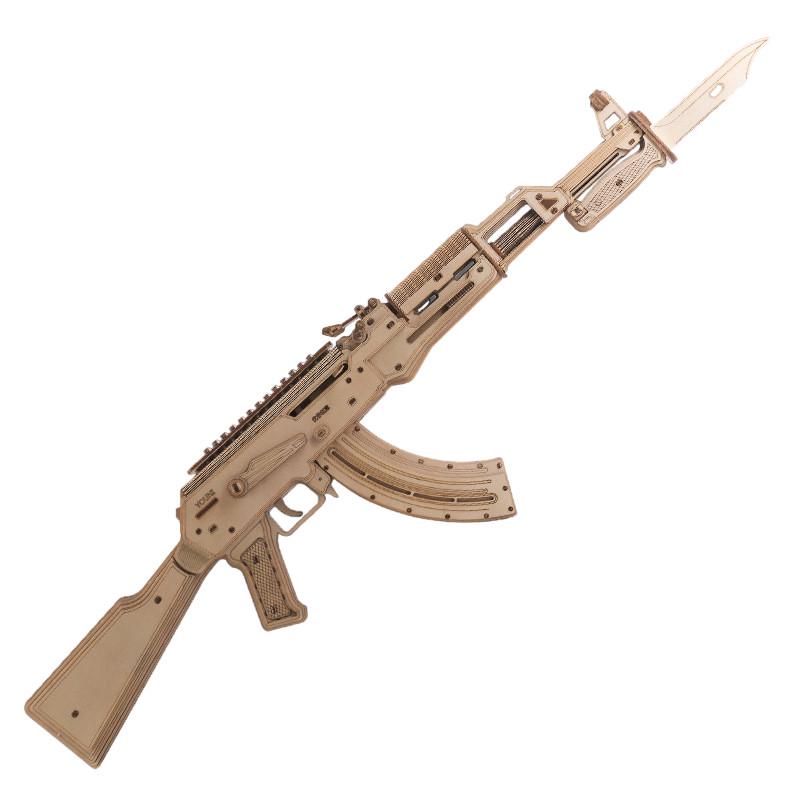 Конструктор деревянный 3D Unique JS801 AK 47 50 деталей