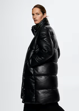 Пальто жіноче з еко-шкіри Mango 37037880 XS Чорний (00030) - фото 4 Пальто жіноче з еко-шкіри Mango 37037880 XS Чорний (00030) - фото 4