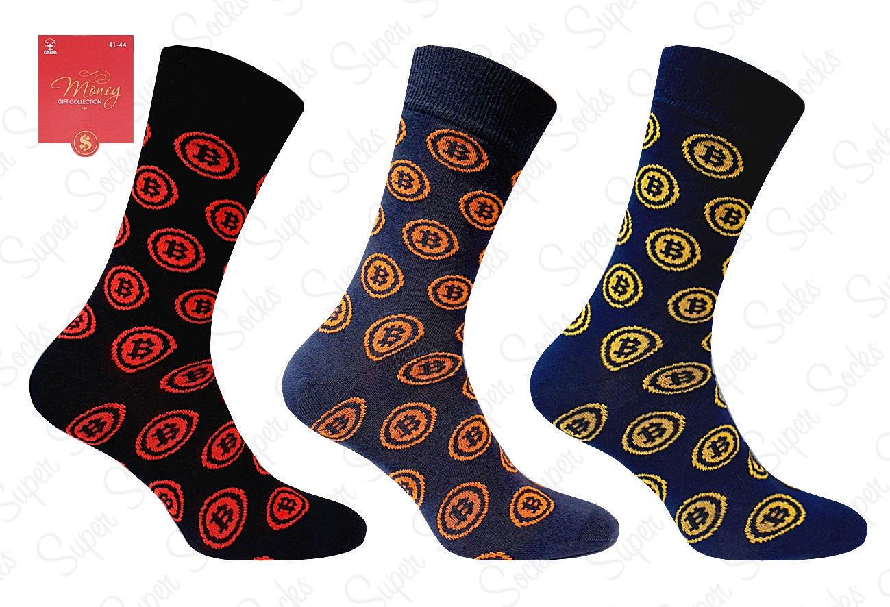 Носки универсальные демисезонные Super Socks 014.S212 Bitcoin р. 41-44 Ассорти