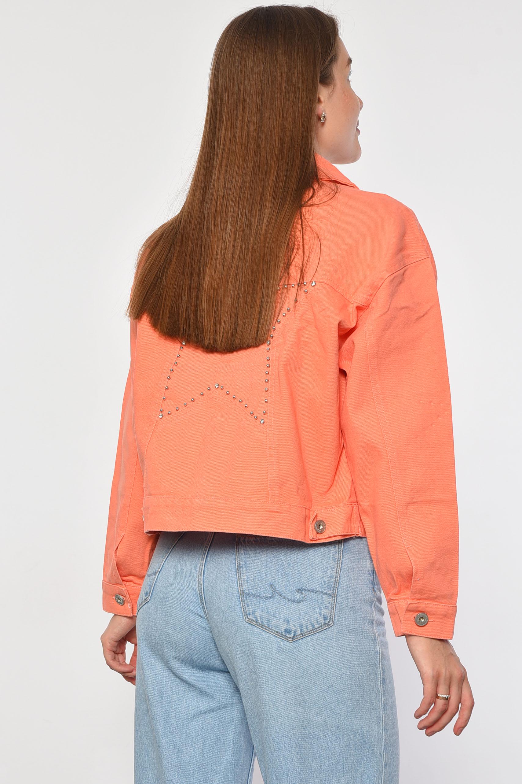 Джинсовка женская M Оранжевый (187267) - фото 3 Джинсовка женская M Оранжевый (187267) - фото 3