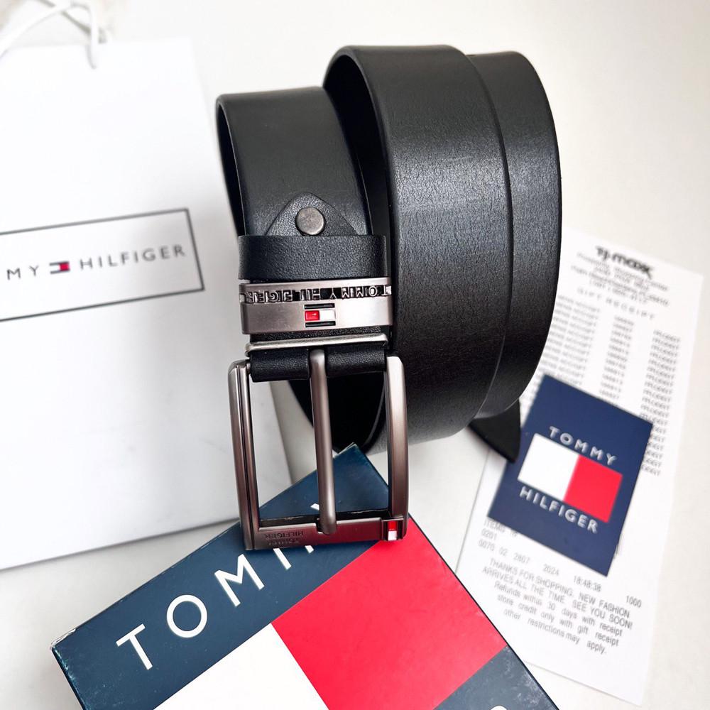 Ремінь чоловічий шкіряний брендовий Чорний (075 PTR)