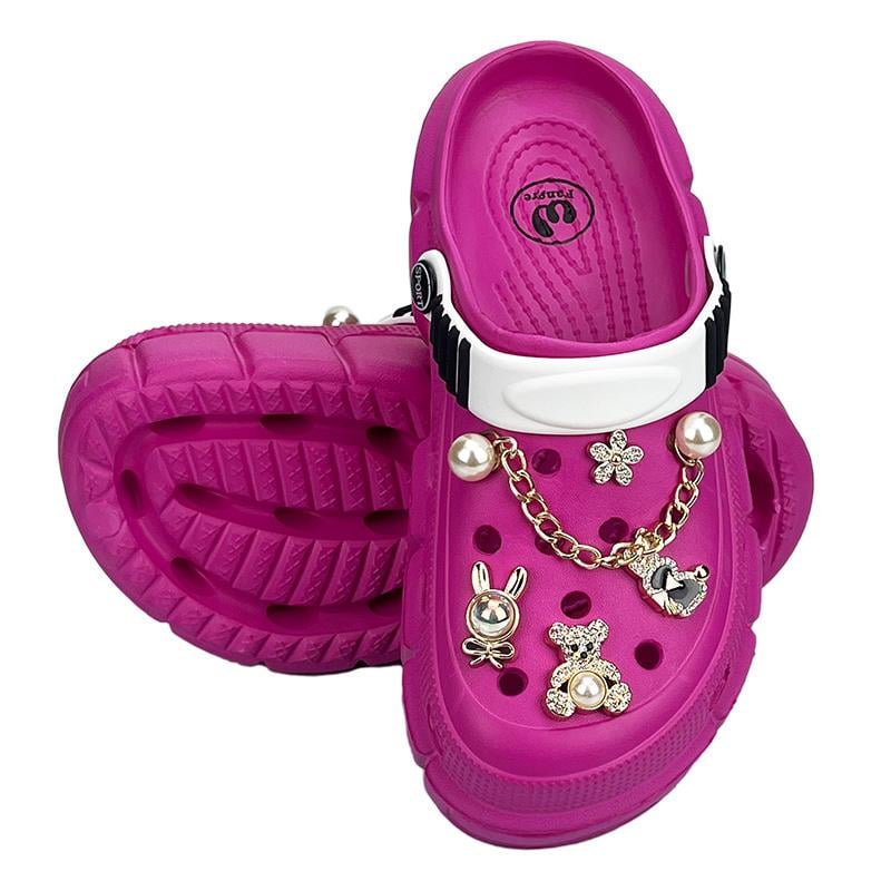 Сабо женские с джибитсами 10325-4 p. 40 25 см Фуксия