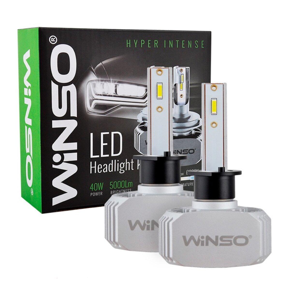 Автолампа Winso LED H1 12/24V 40Вт 5000Лм 6000K P14, 5s CSP Chip 2 шт. (6757)