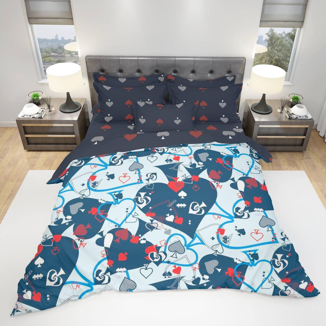 Комплект постельного белья Карточки евро бязь Gold 200х215 см (1786000784)