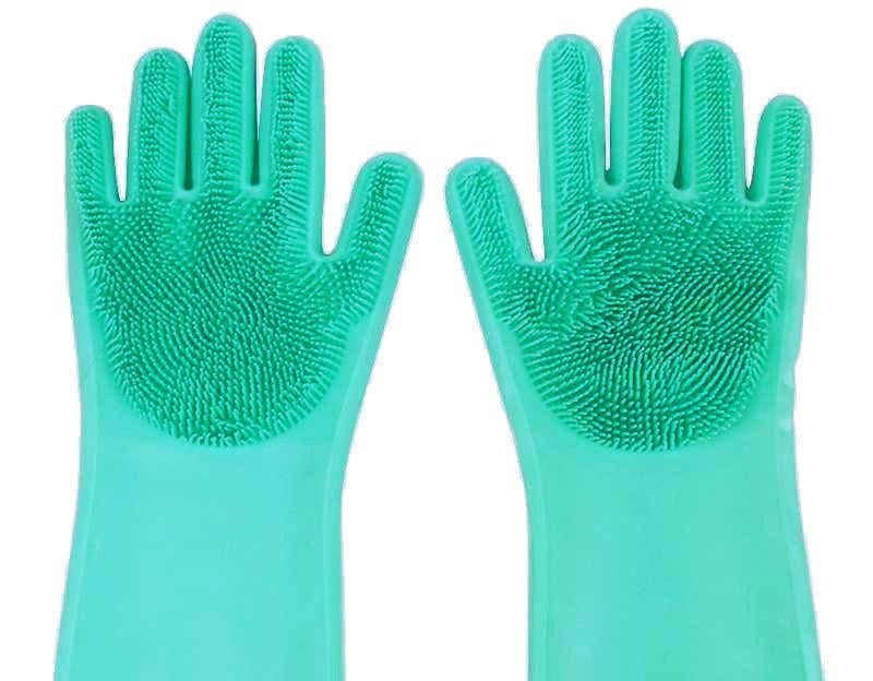 Рукавички зі щіткою для прибирання та миття посуду Kitchen Gloves 5511 (009783)