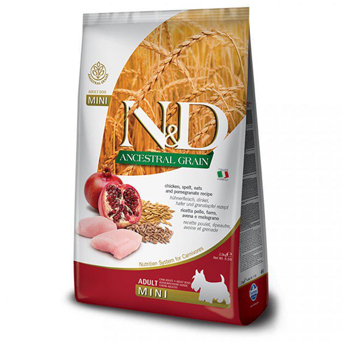 Корм сухий для цуценят дрібних порід низькозерновий Farmina N&D Low Grain Chicken & Pomegranate Puppy Mini з куркою та гранатом 7 кг (156388)