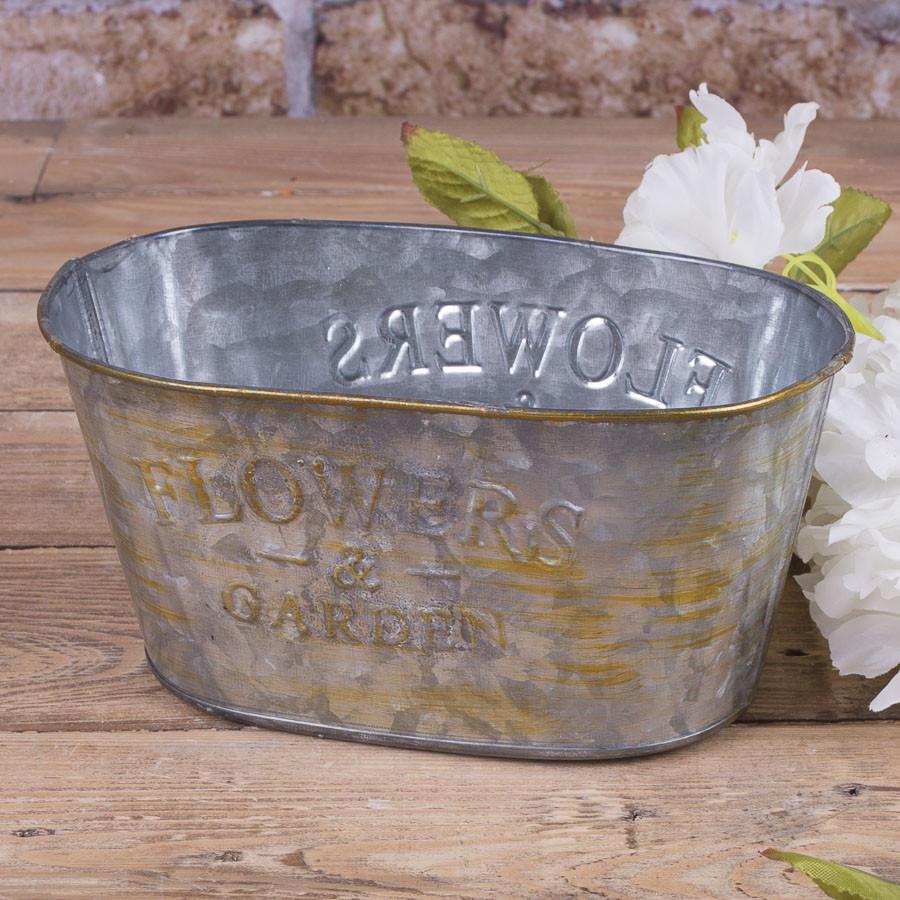 Металлическое кашпо Flower овальное (4002)