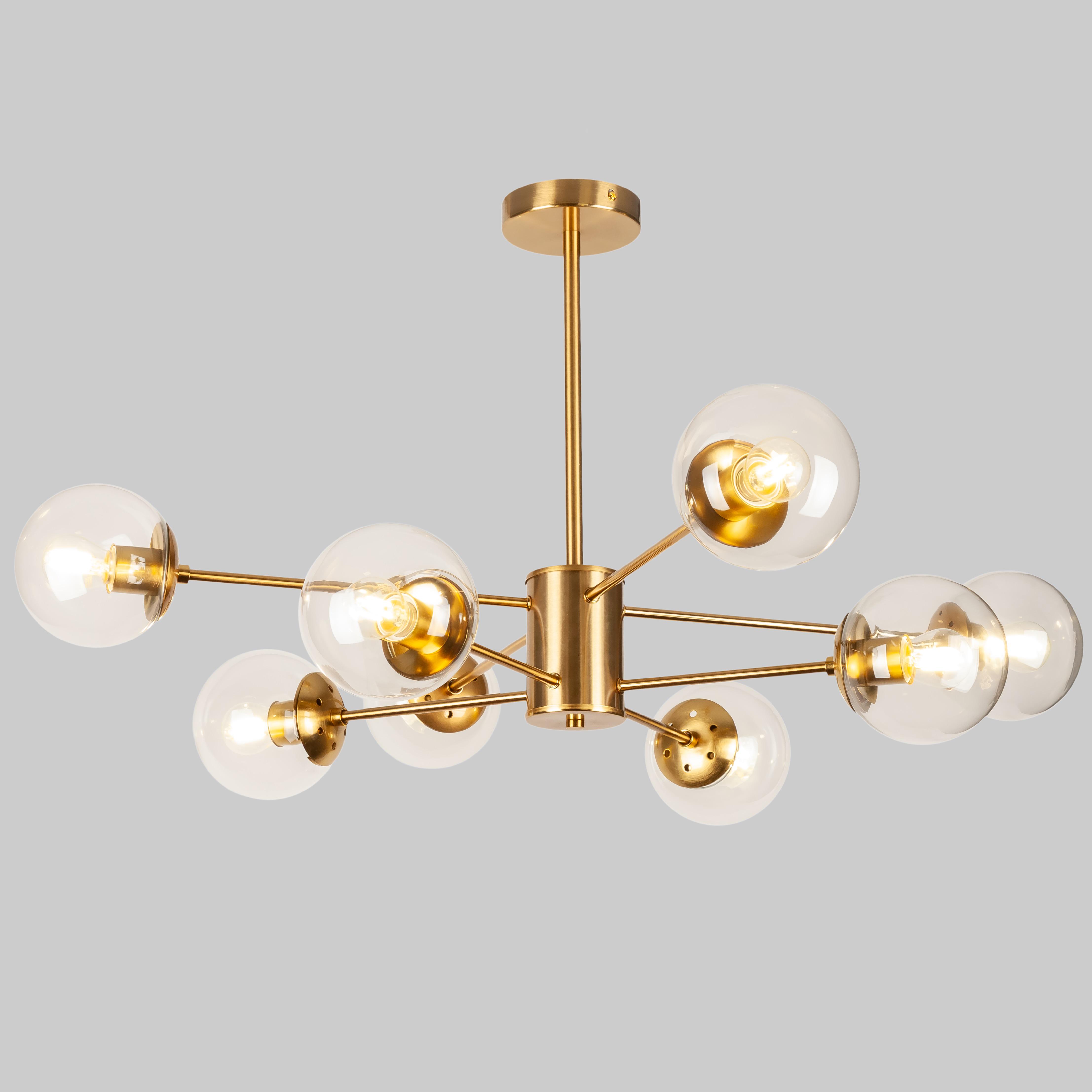 Люстра современная 8 ламп 92х42 см Бронзовый (52-6033-8 BRZ+CL)