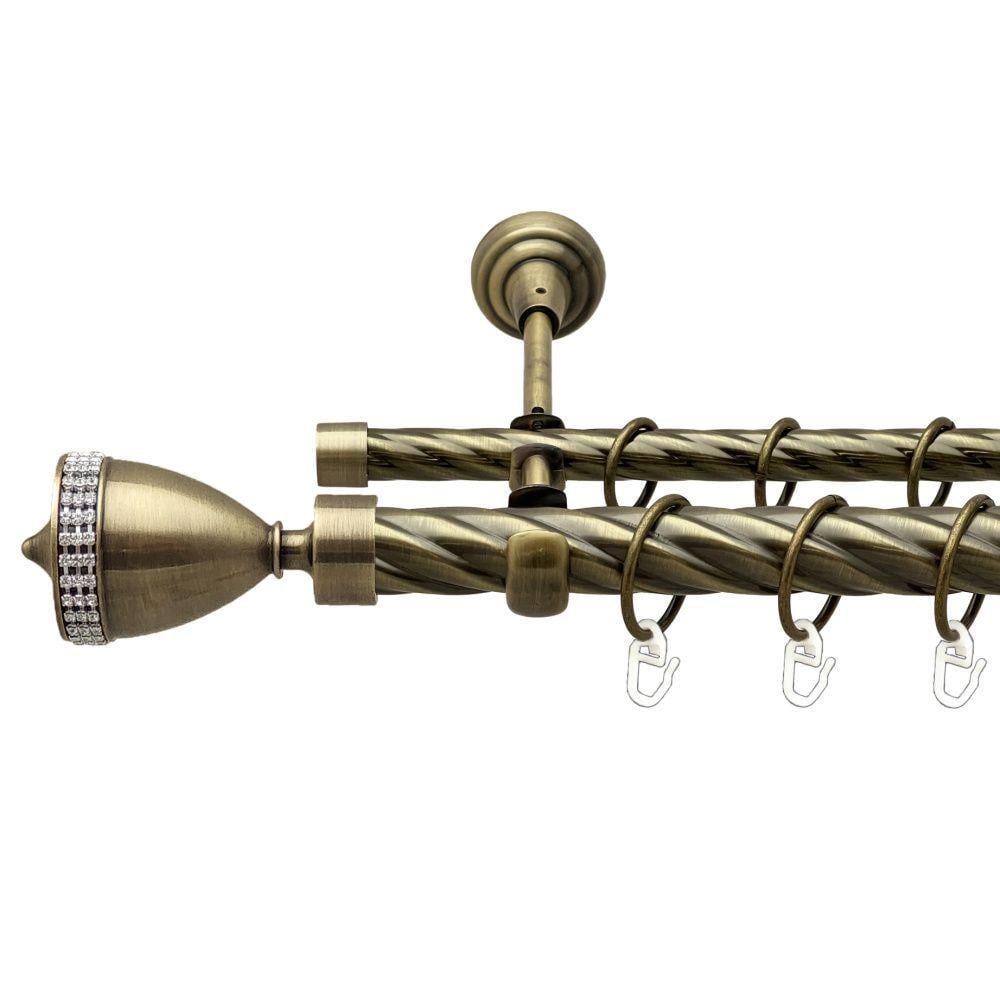 Карниз Orvit Этерния двухрядный скрученный 25/16 мм 200 см Антик (00-00018062)