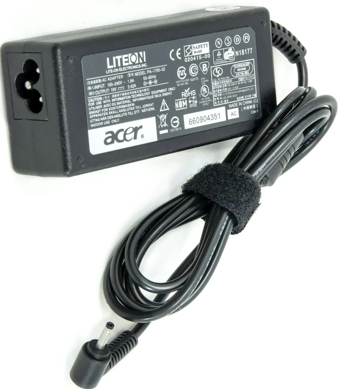 Блок питания для ноутбука Acer 19V 3,42A 65W 3,0х1,0 мм 220B (2200819121)