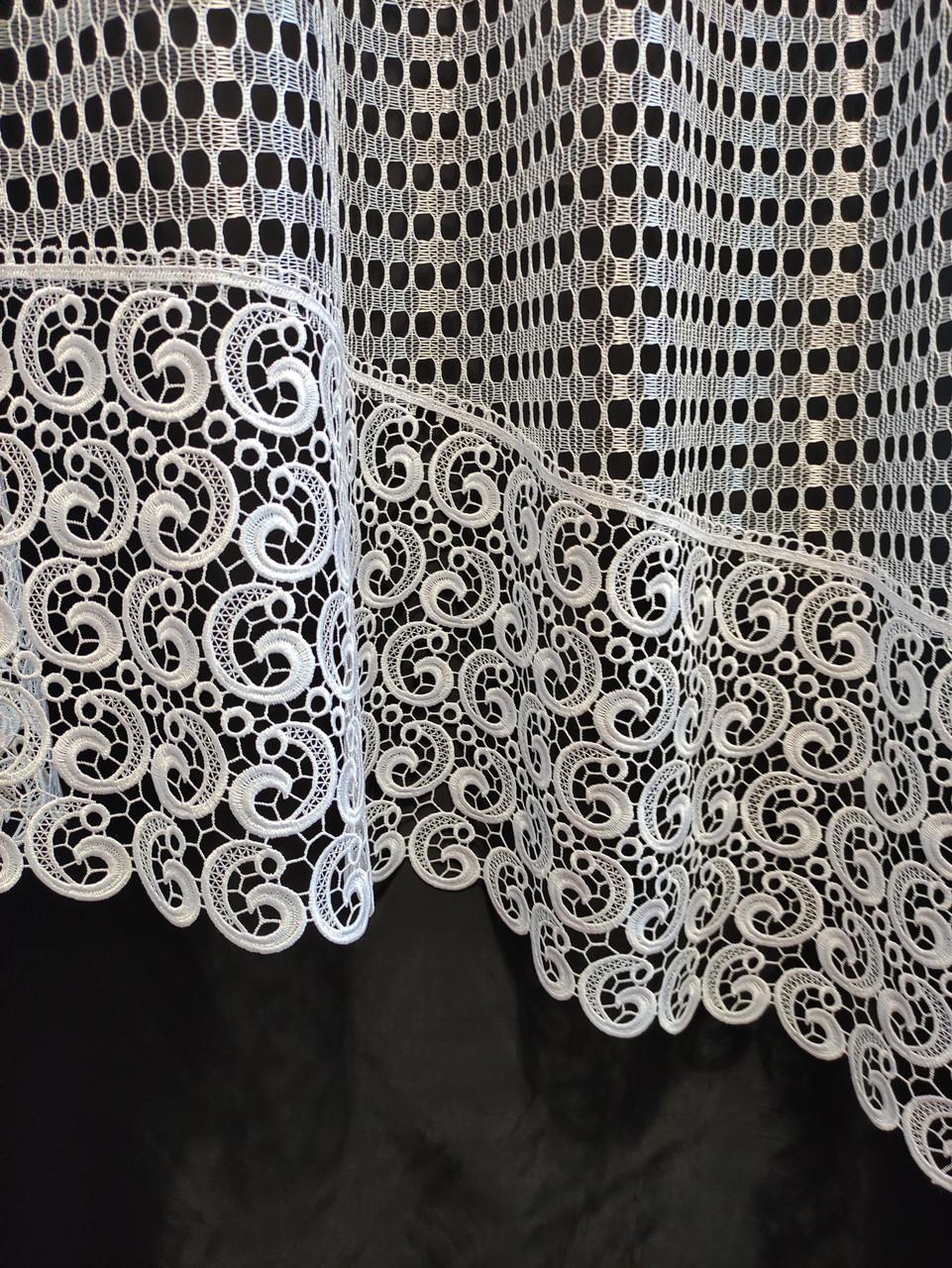 Тюль-арка Сітка з широким кружевом №66 280х180 см Білий (а30б85) - фото 2