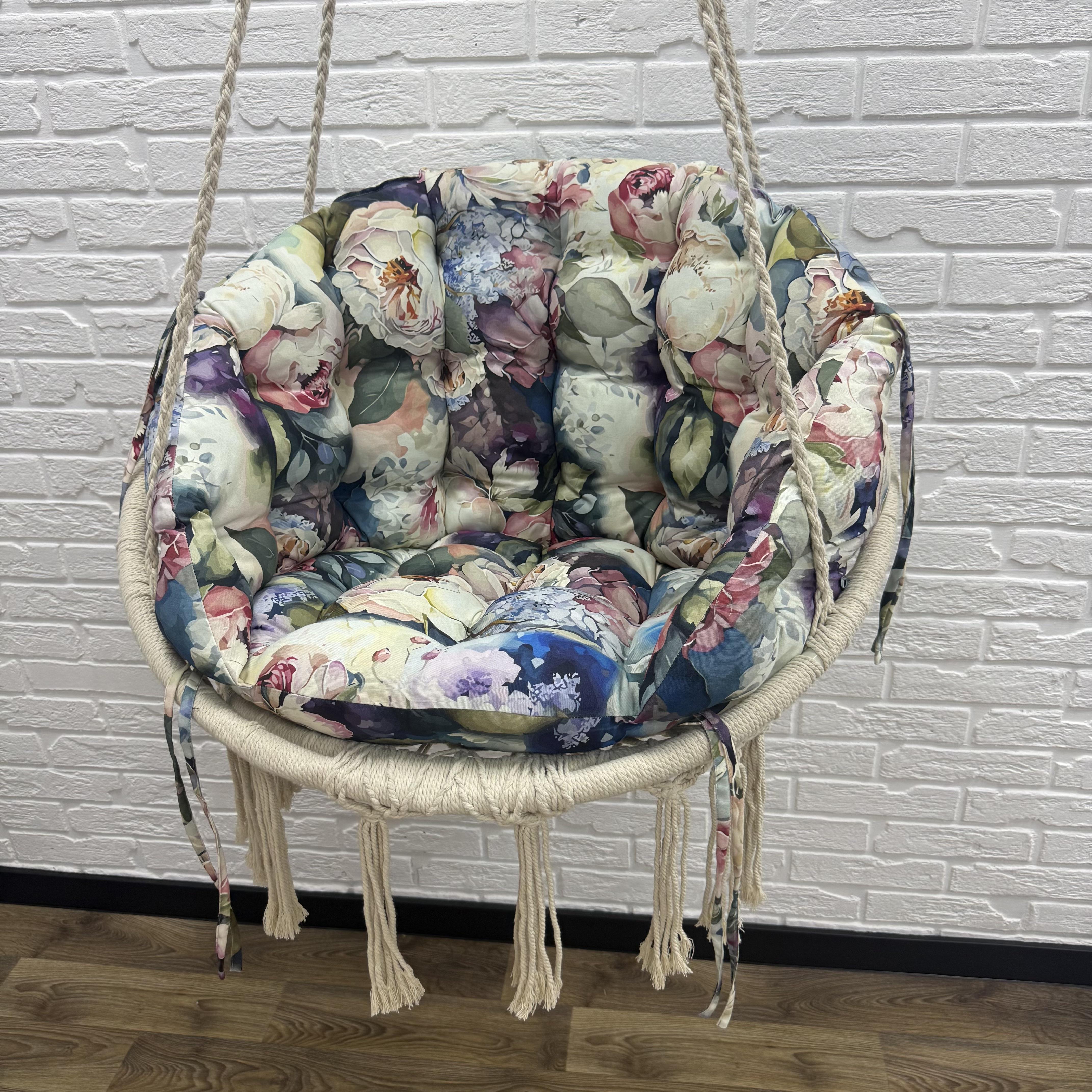 Подушка для подвесной качели Comfort Home 3D flowers панама 60х40 см