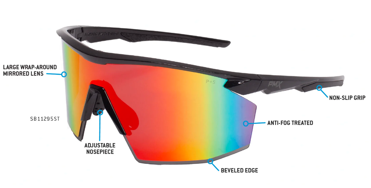 Окуляри захисні Pyramex PMXSPEC Anti-Fog дзеркальні Червоний в чорній оправі (69962590606133) - фото 2 Окуляри захисні Pyramex PMXSPEC Anti-Fog дзеркальні Червоний в чорній оправі (69962590606133) - фото 2