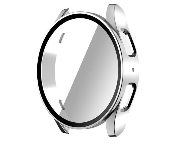 Чехол с защитным стеклом Protective Cover with Glass для Samsung Galaxy Watch 7 44 мм Серебряный