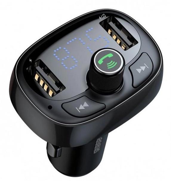 FM-трансмітер BASEUS S-09 2USB CCALL-TM01 Bluetooth Чорний (1908714217)