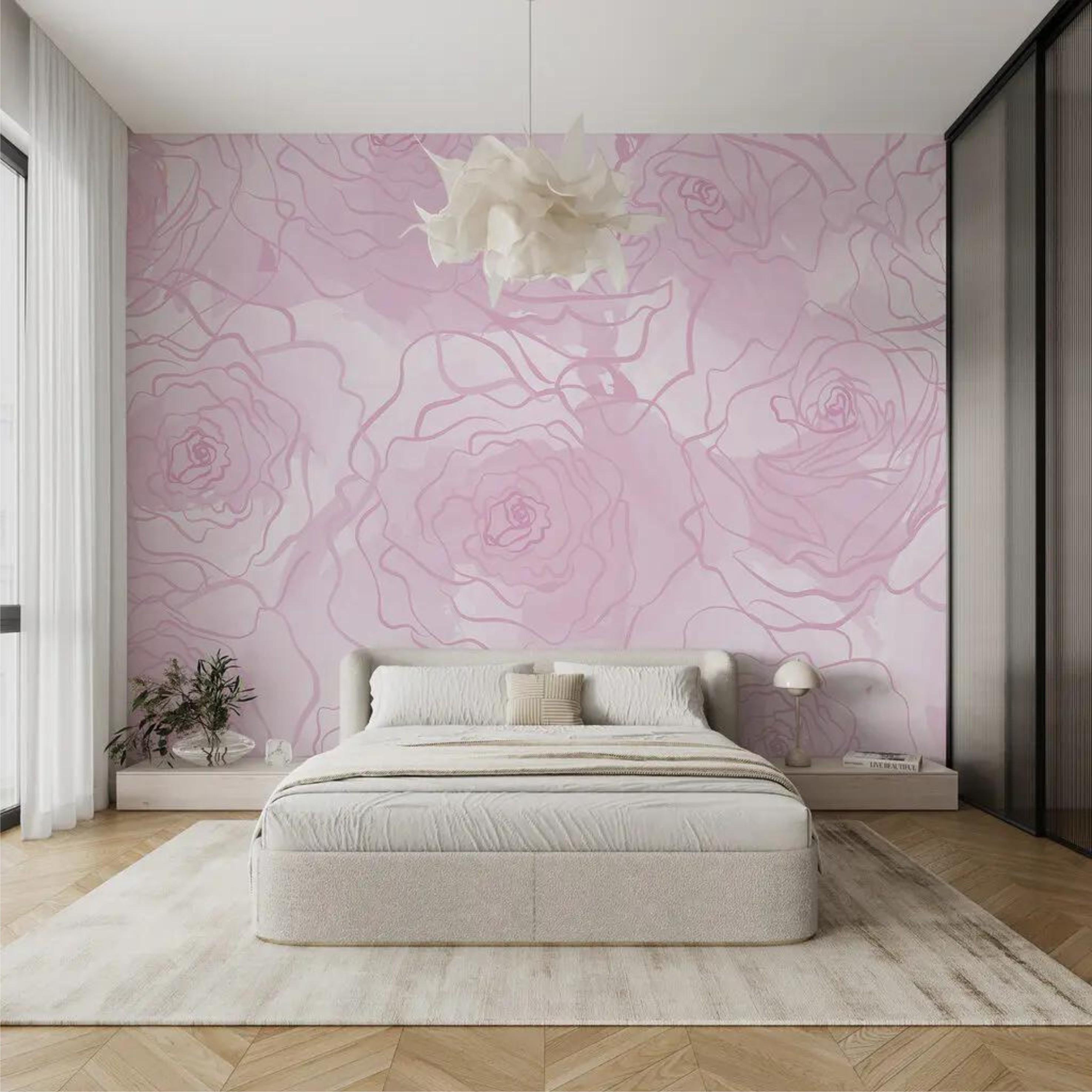 Фотообои Цветочный узор Розовый (000241)