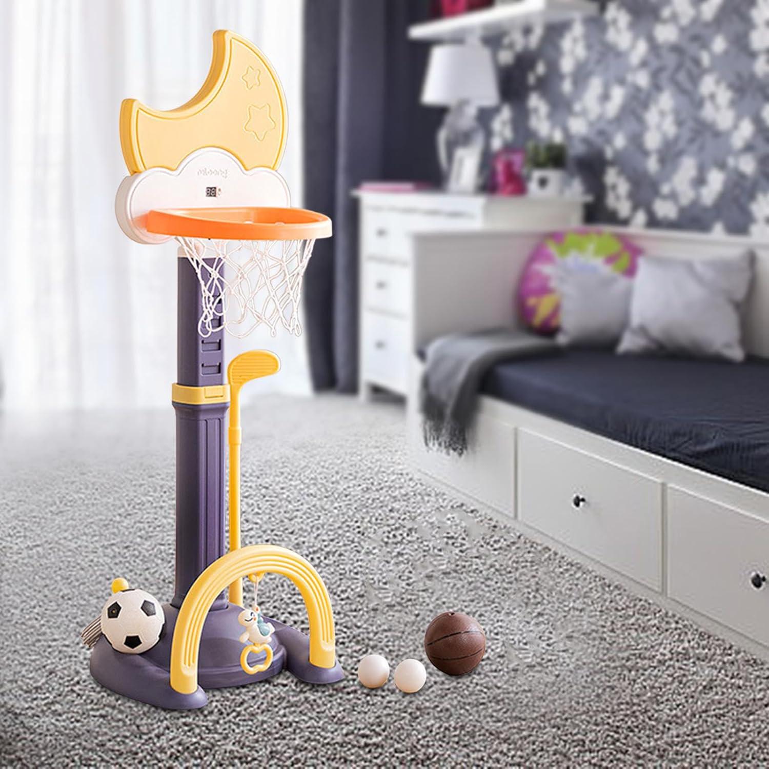 Детский игровой комплекс для игры в баскетбол/футбол/гольф/метание колец 4в1 (LJH65) - фото 12 Детский игровой комплекс для игры в баскетбол/футбол/гольф/метание колец 4в1 (LJH65) - фото 12