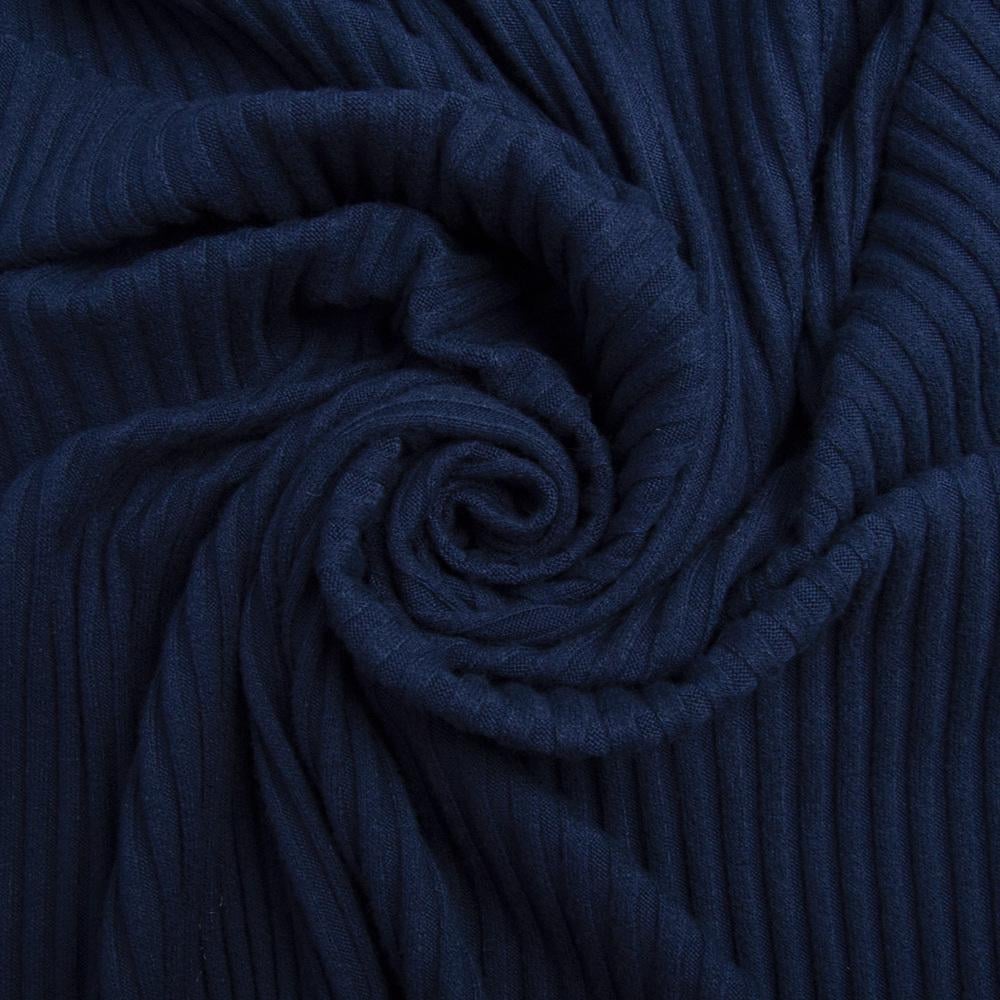 Ткань трикотаж Лара резинка Темно-синий (23277)