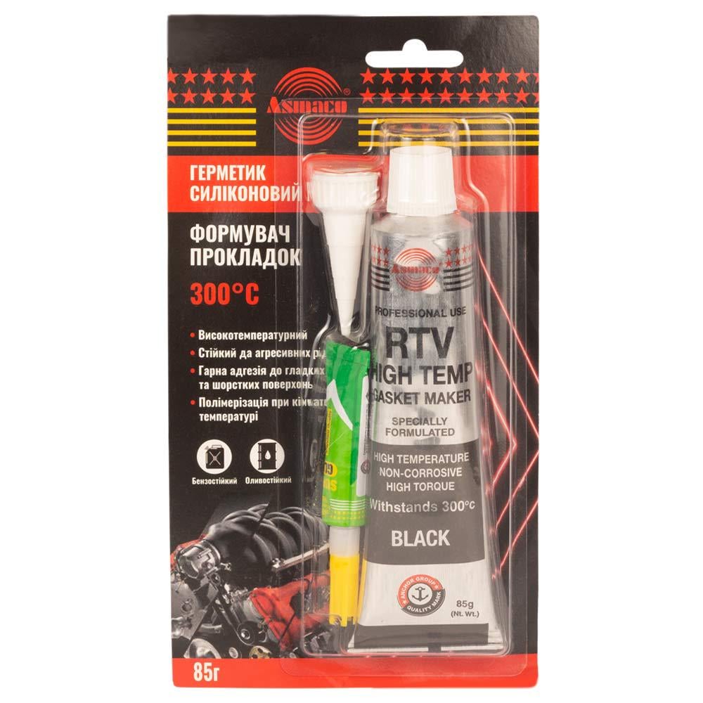 Автогерметик Asmaco RTV 300°С 85 г Черный (6371211)
