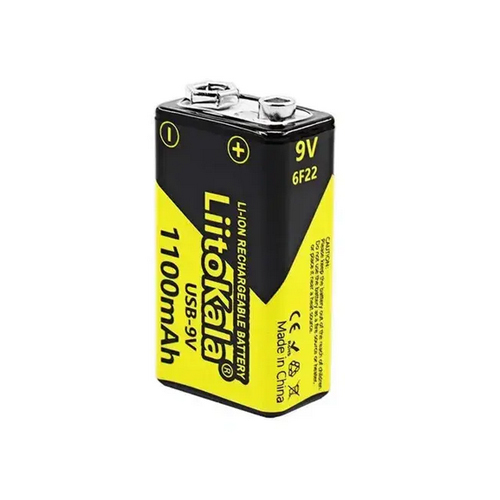 Аккумулятор Крона LiitoKala USB-9V 1100 мАч Type-C зарядка литий-ионный Черный (USB-9V)