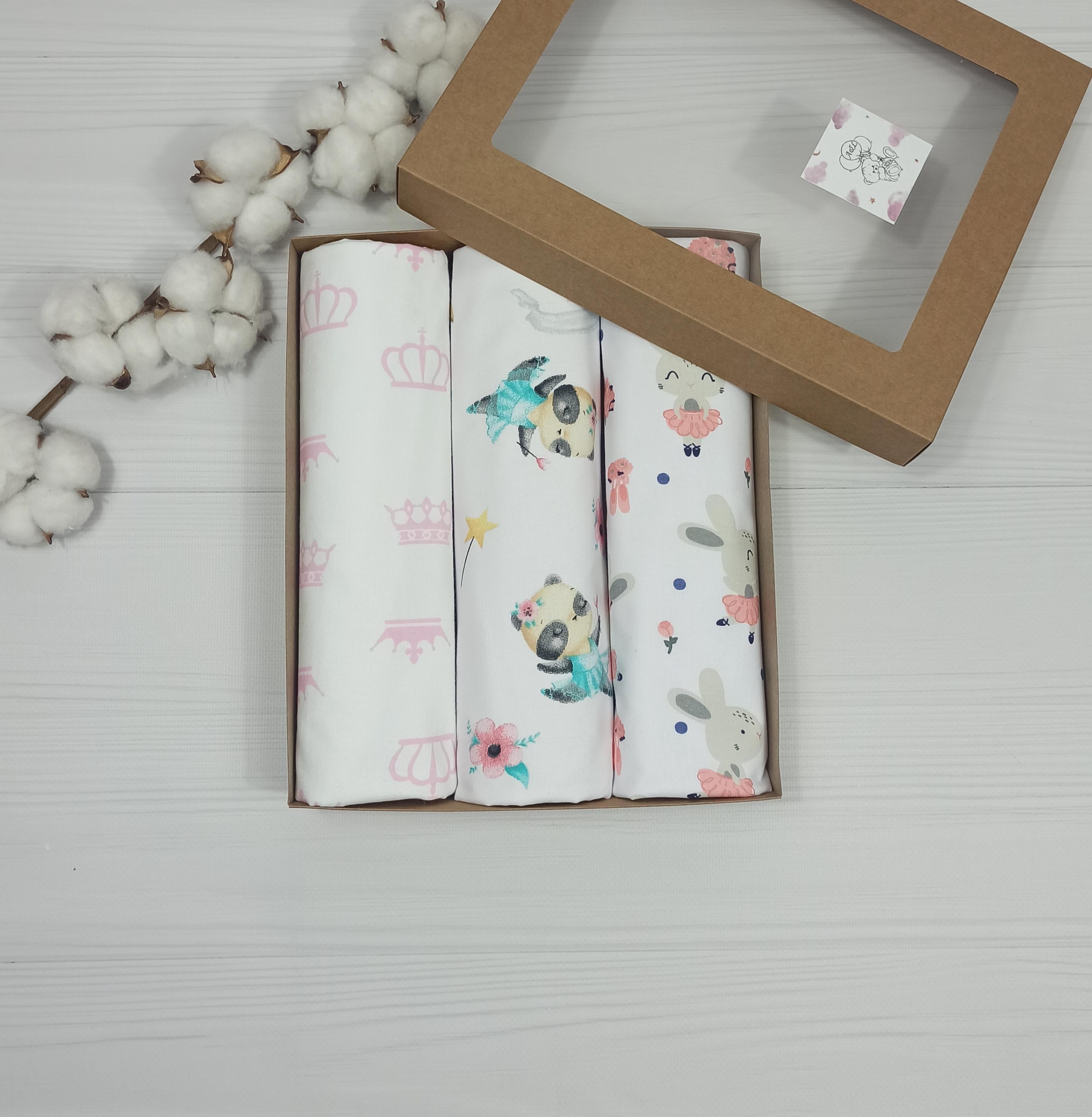 Пеленки детские a.l.babybox Зверюшки балерины 50х80 см 3 шт. Разноцветный (NA 18170049)