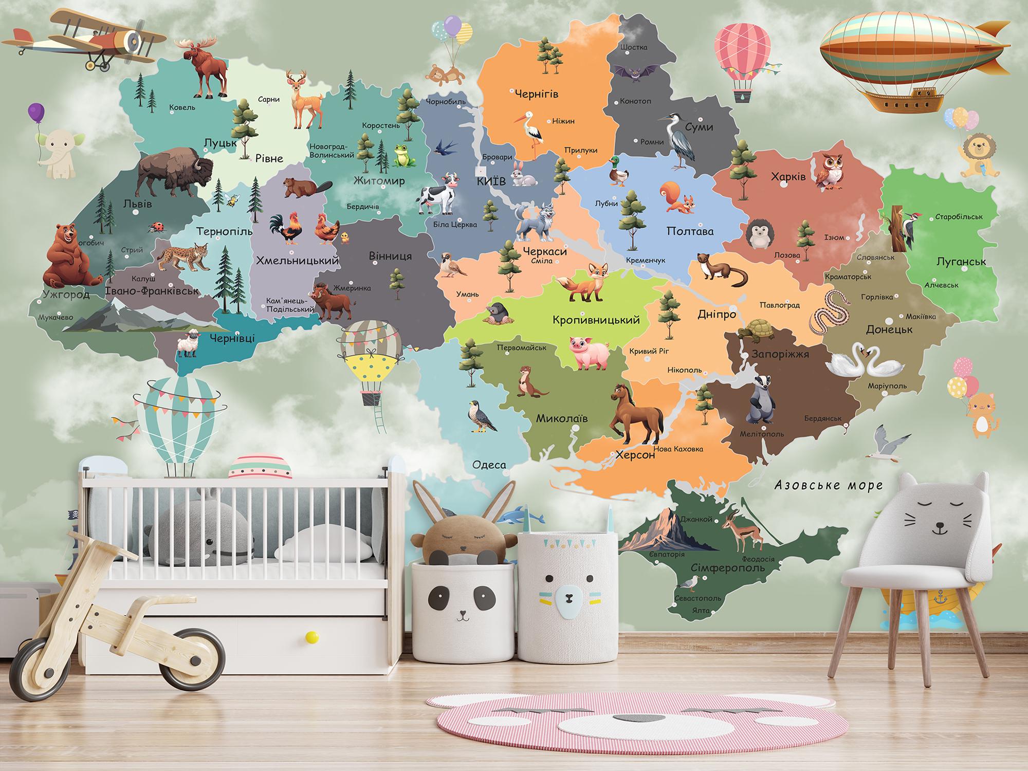 Обои 3Д флизелиновые Upstream Детская карта Украины 120х180 см (WMK-013/2) - фото 9 Обои 3Д флизелиновые Upstream Детская карта Украины 120х180 см (WMK-013/2) - фото 9