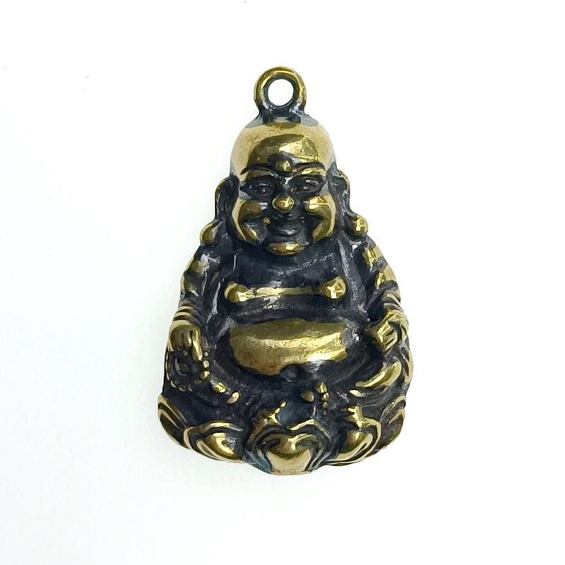 Амулет талисман хотей с персиком латунь 3х2 см Желтый (C5532)