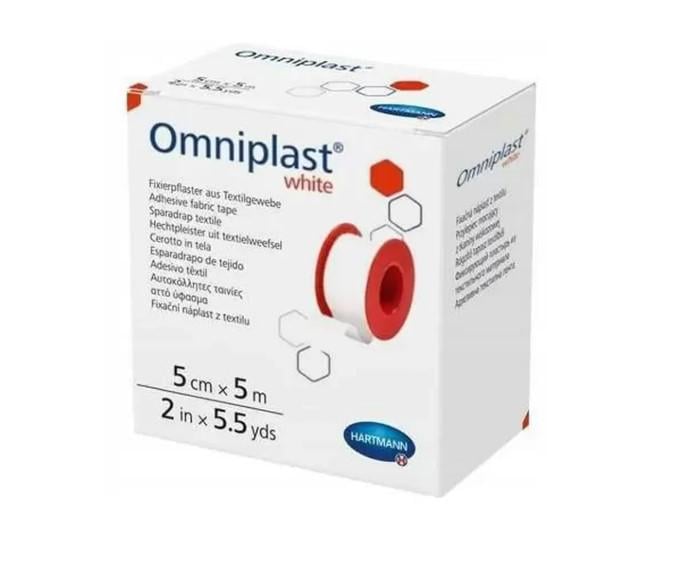 Пластырь фиксирующий текстильный Omniplast white 5 см х 5 м