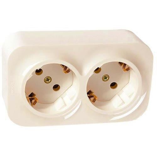 Розетка Legrand FORIX 2x2К+З без шторок собранная Слоновая кость