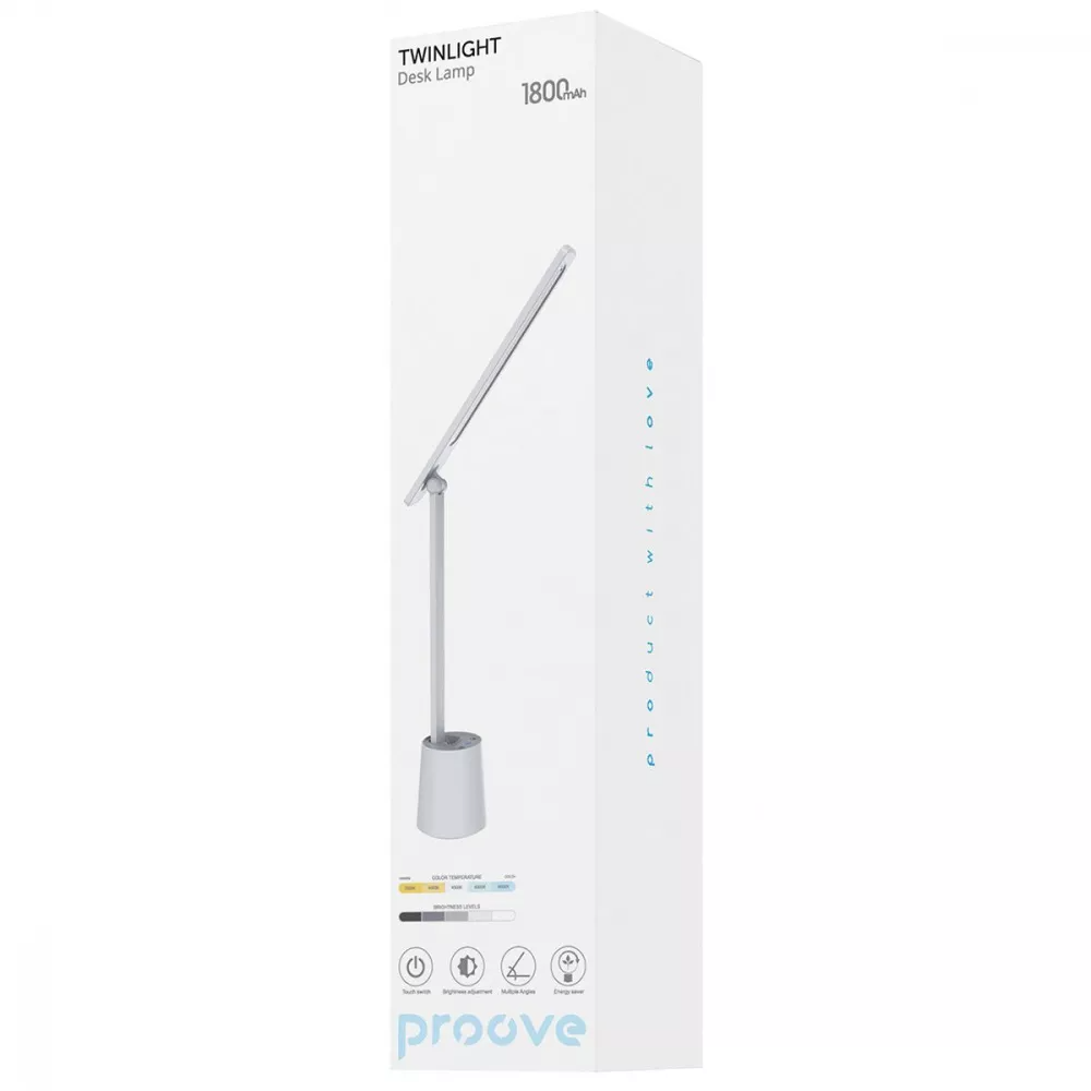 Лампа настільна Proove TwinLight LED з акумулятором 3000-6500К White (PLTW00010002) - фото 3