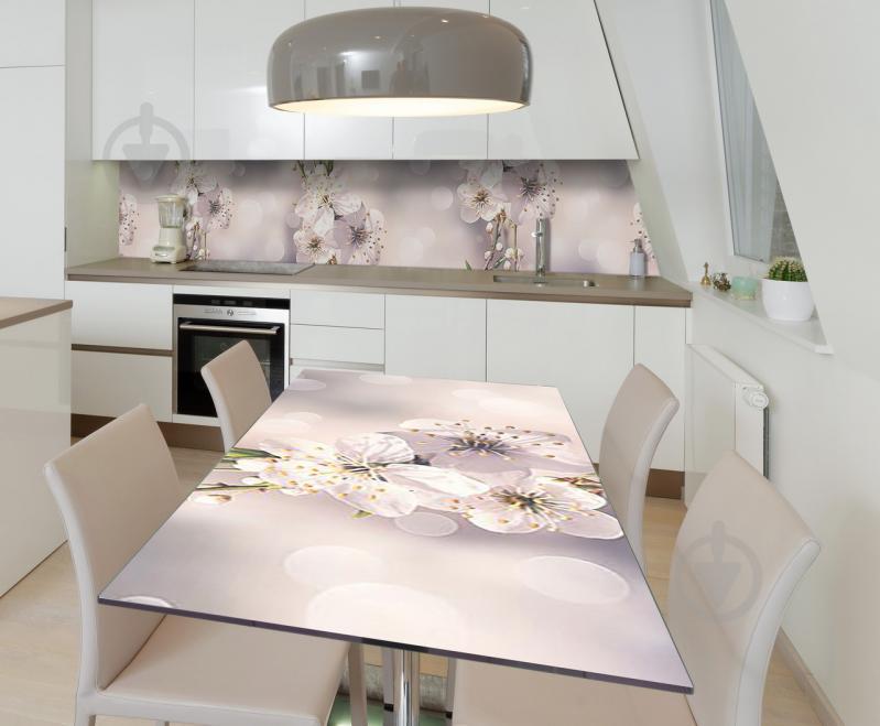 Наклейка виниловая на стол Zatarga "Макро Цветы вишни" 600х1200 мм Наклейка виниловая на стол Zatarga "Макро Цветы вишни" 600х1200 мм