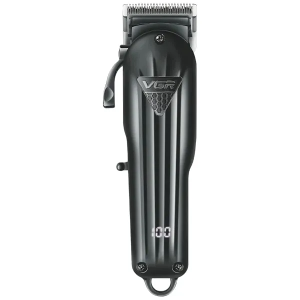 Машинка для стрижки VGR V-282 з LED-дисплеєм та 6 насадок Чорний (29909198)