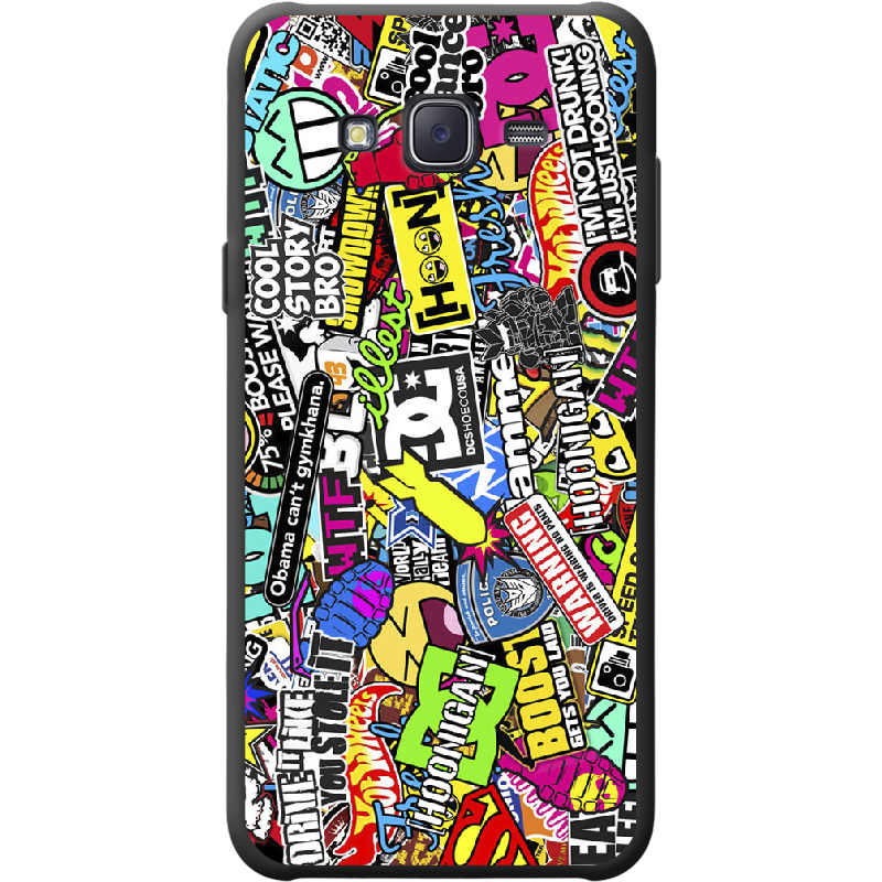 Чехол BoxFace Samsung J500H Galaxy J5 Multicolored Inscriptions Черный силикон (25242-up880-41568)