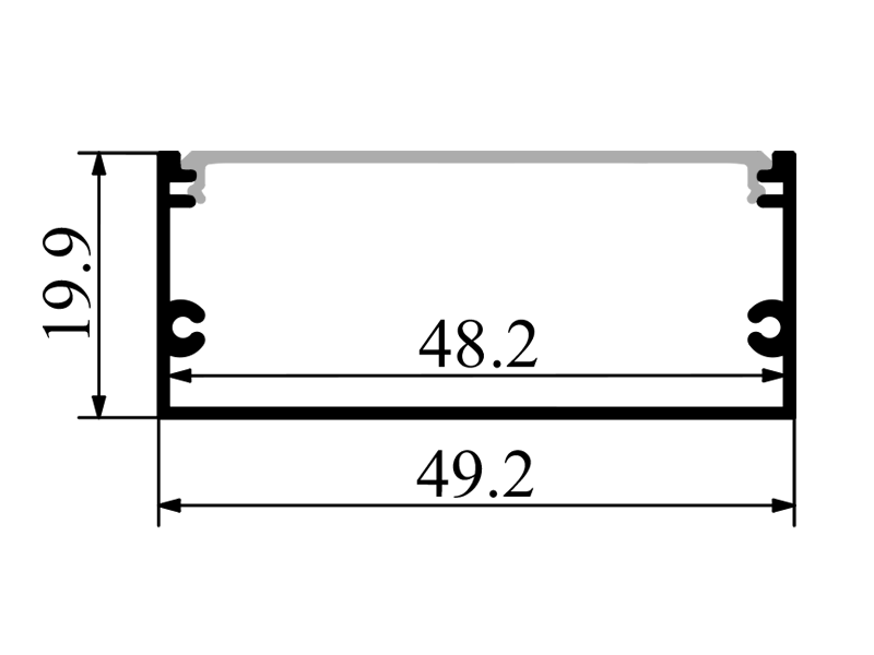Профіль алюмінієвий для світлодіодної стрічки LEDUA АЛ-46 анодований накладний 2 м (4873) - фото 2