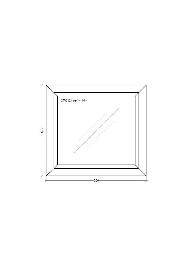 Вікно металопластикове WDS MiroPlast глухе 550х500 мм (M.0.24.55.50 ) - фото 2