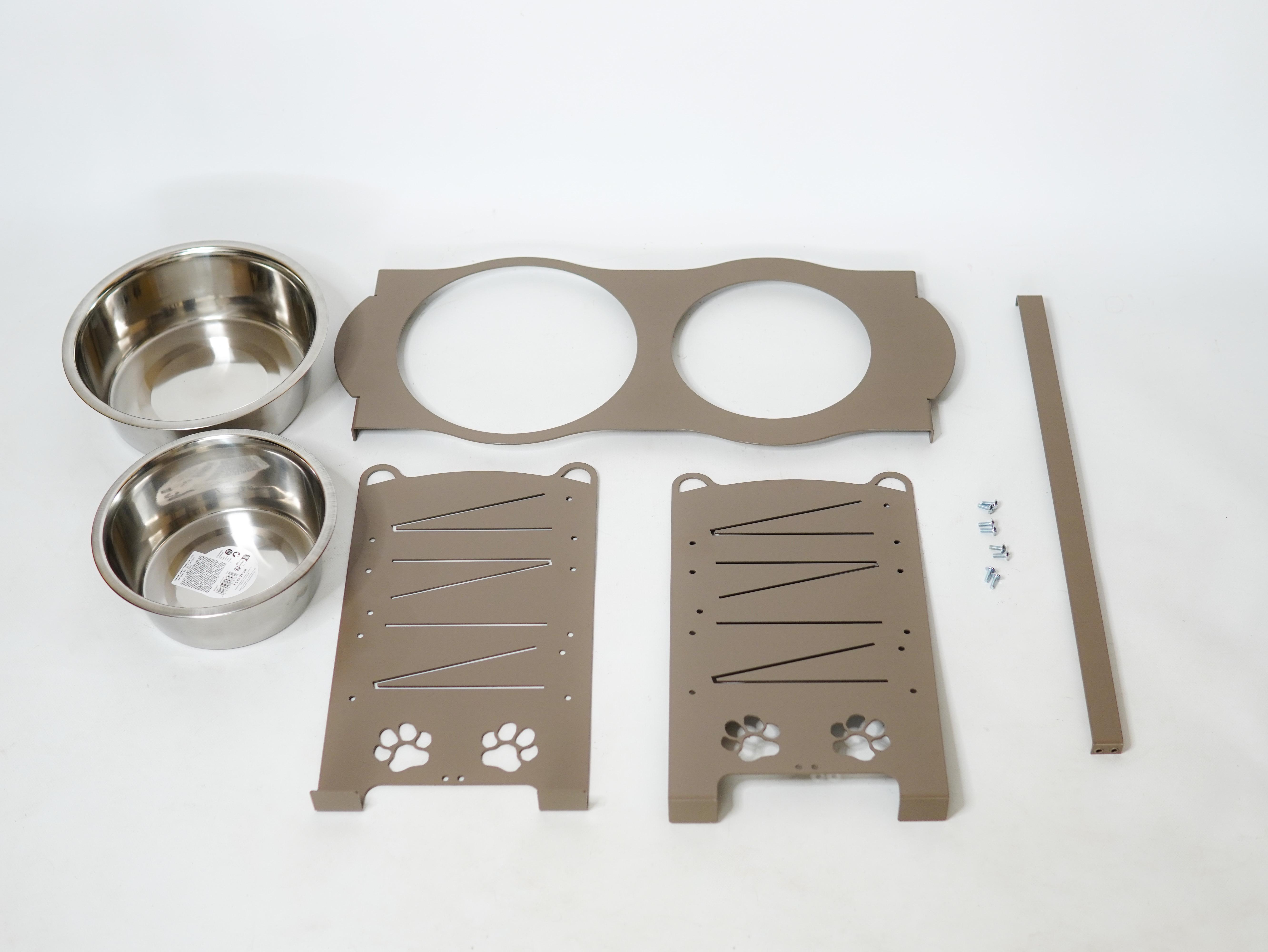 Кормушка для собак средних пород разборная-регулированная 122-293 мм 1,8/2,8 л Бежево-серый (27167252) - фото 6