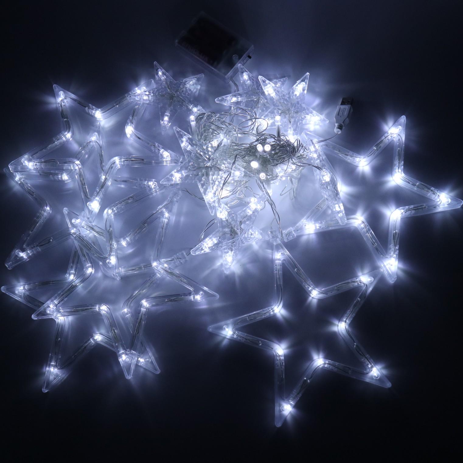 Гирлянда-штора Звезды на барейках и USB Xmas 3х1 м Белый (4507312) - фото 7 Гирлянда-штора Звезды на барейках и USB Xmas 3х1 м Белый (4507312) - фото 7