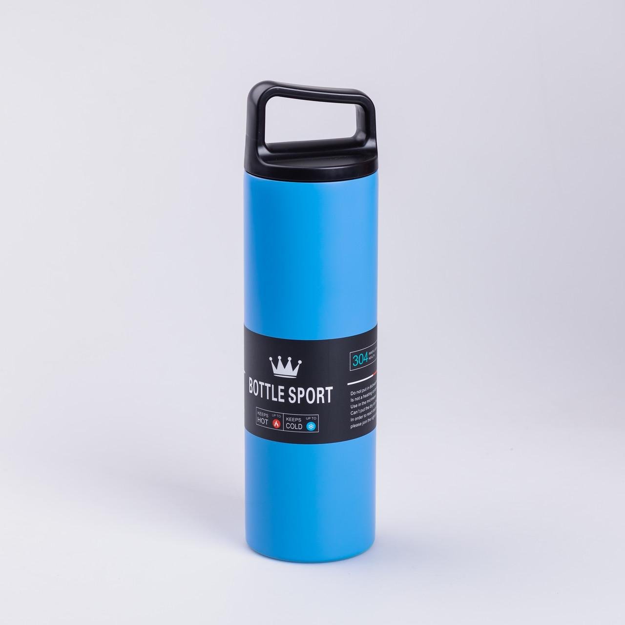 Термос металевий Bottle Sport із ручкою із нержавіючої сталі 0,5 л Синій (3366) - фото 2 Термос металевий Bottle Sport із ручкою із нержавіючої сталі 0,5 л Синій (3366) - фото 2