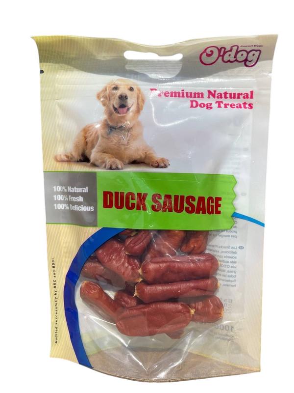 Лакомство для собак O’dog Duck Sausage Утиные сосиски 100 г - фото 1