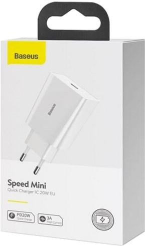 Зарядное устройство Baseus Speed Mini 1C 20 W EU White (CCFS-SN02) - фото 2