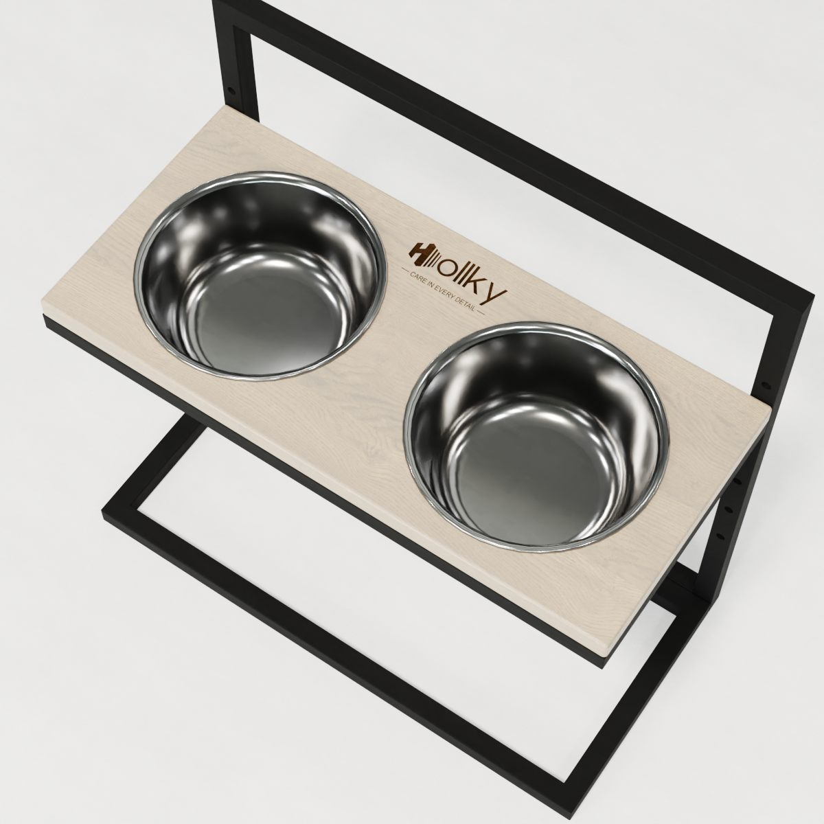 Миски на регулируемой подставке для больших собак Hollky Flex L 2х1,8 л (FL-502850-BLWH) - фото 6