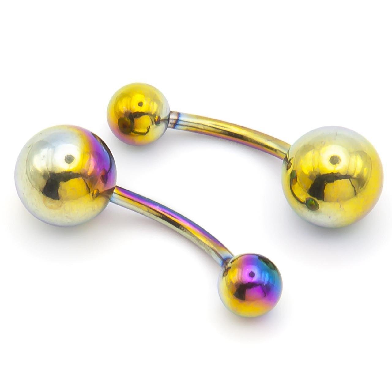 Серьга для пирсинга Банан шарик 12х5/8х1,4 мм 1 шт. Разноцветный (ПС0508б52)