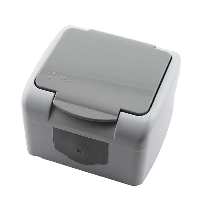 Розетка одномісна LEDium ONTARIO з заземленням IP54 (NR03)